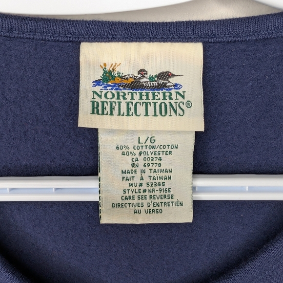 Vintage Northern Reflections Navy Paisley Embroidered Button Up Cardigan Women L - Picture 7 of 9